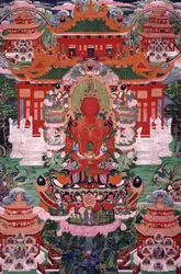 Buddha Amitayus in seinem reinen Land